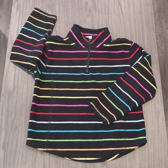3/$20 Vintage Y2K Old Navy Quarter Zip Sweater Rainbow Striped Fleece Winter - Picture 11 of 13